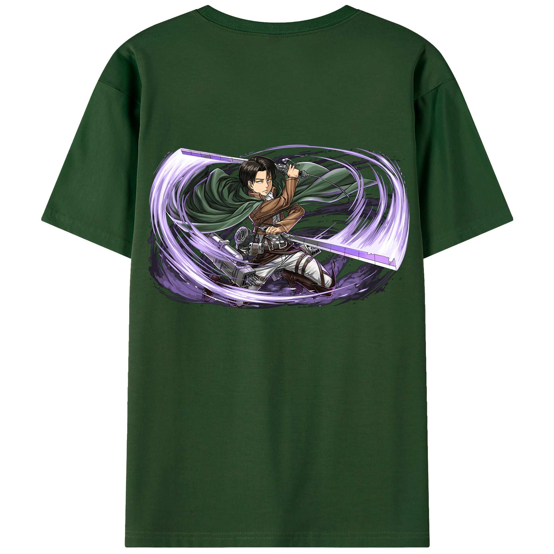 （画像用） 進撃の巨人 リヴァイ·アッカーマン Attack on Titan Levi Ackerman 綿100％半袖Tシャツ（背面プリント）